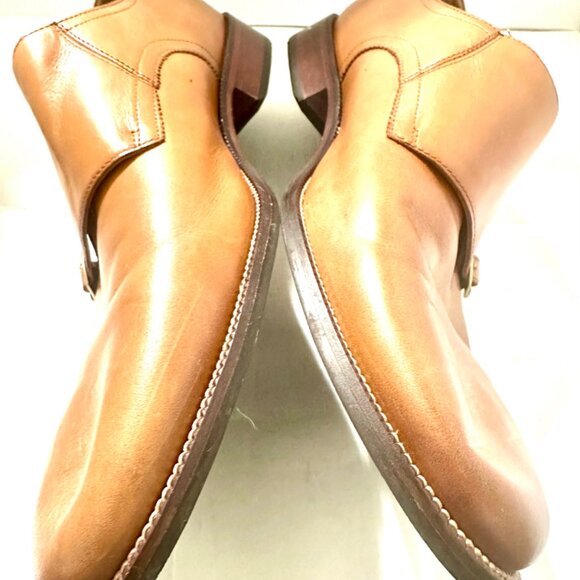 Cole Haan Mens Shoes Benton Tan Leather Double Strap Dress Loafers Size 11.5 M - Picture 5 of 8